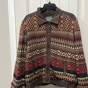 XL women’s sweater and denim jacket.
